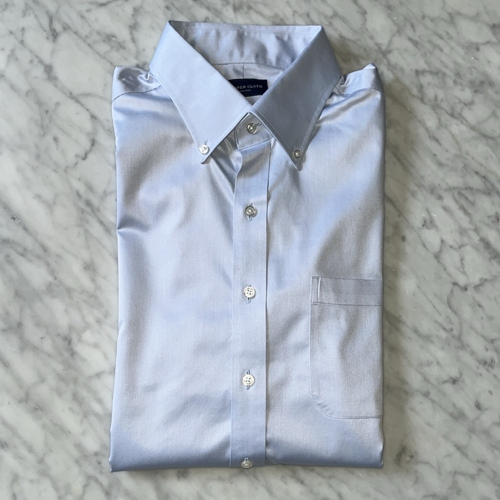Proper Cloth Non-Iron Stretch Supima Light Blue Twill Dress Shirt - Custom Size